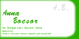 anna bocsor business card